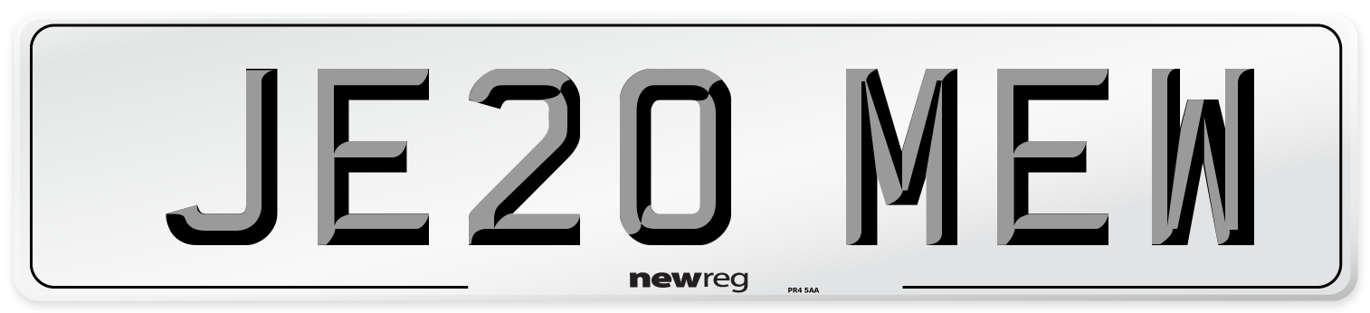 JE20 MEW Number Plate from New Reg